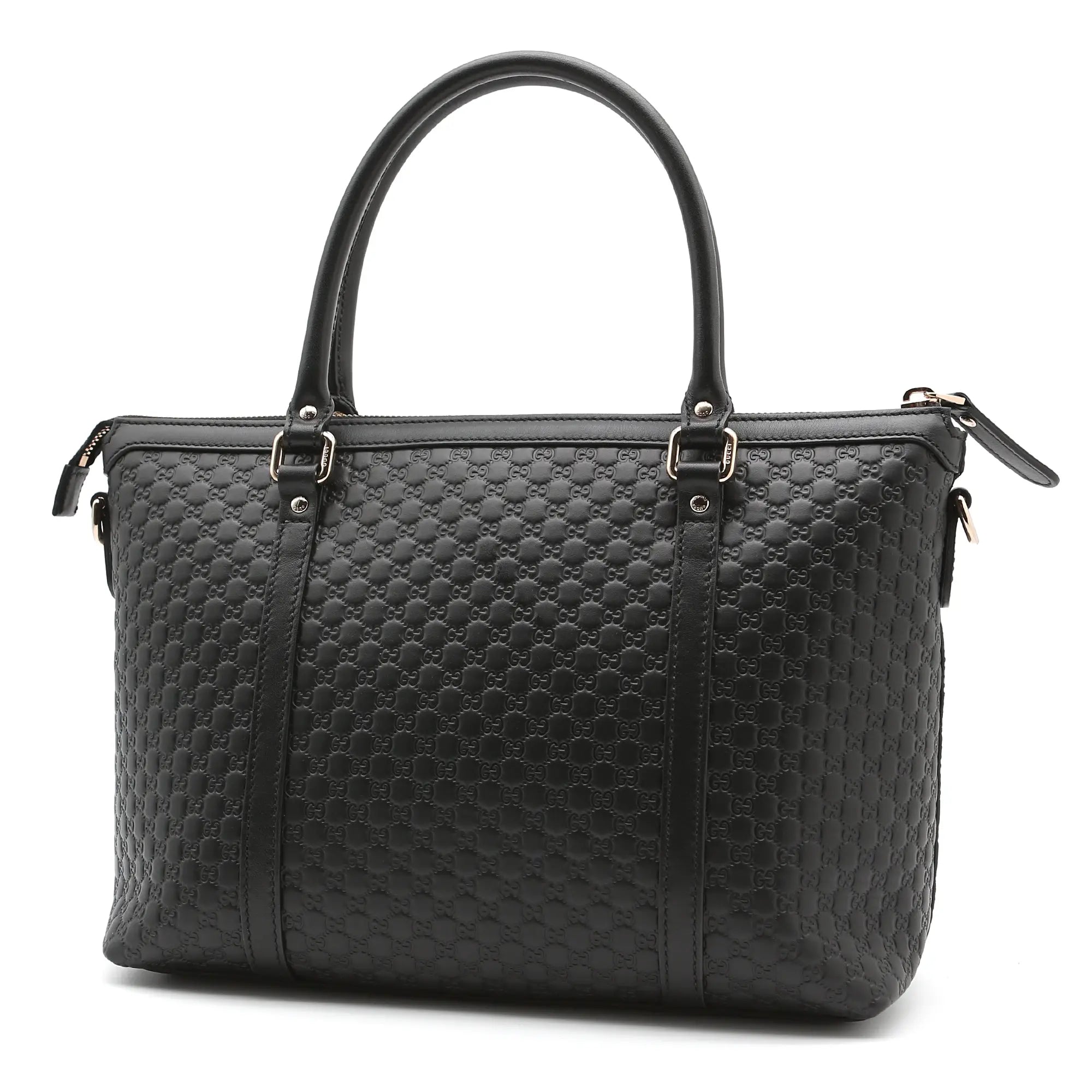 Borsa a mano Gucci mini shopper pelle Guccissima nera