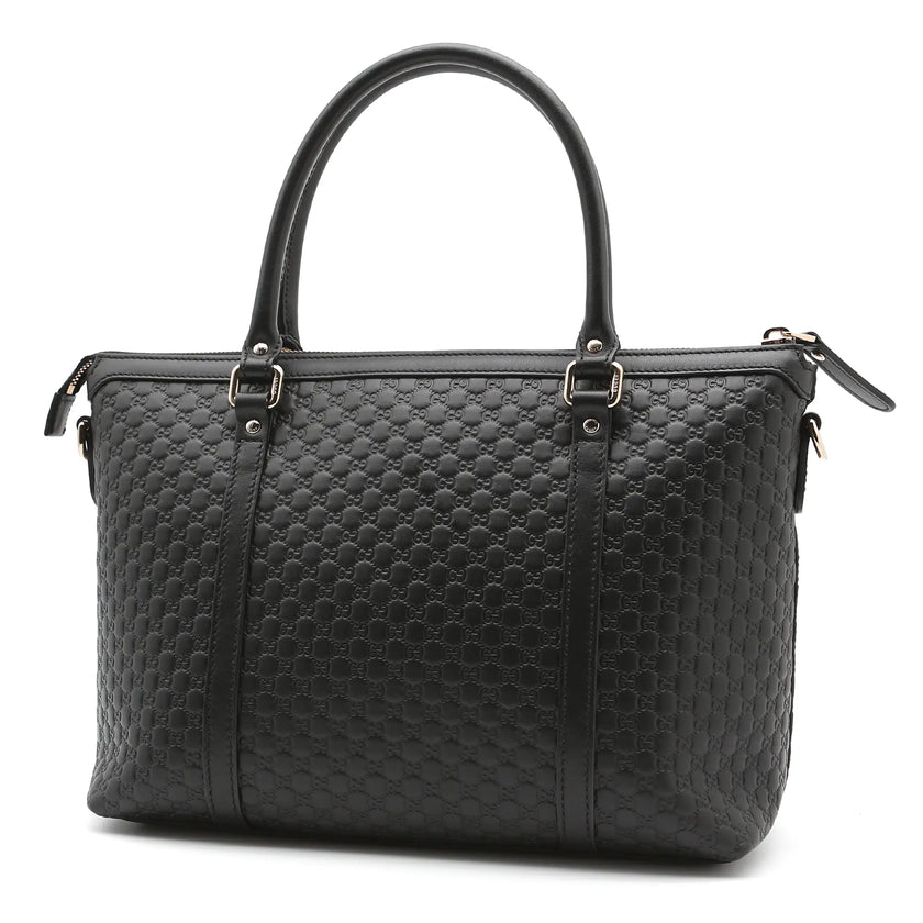 Borsa a mano Gucci mini shopper pelle Guccissima nera