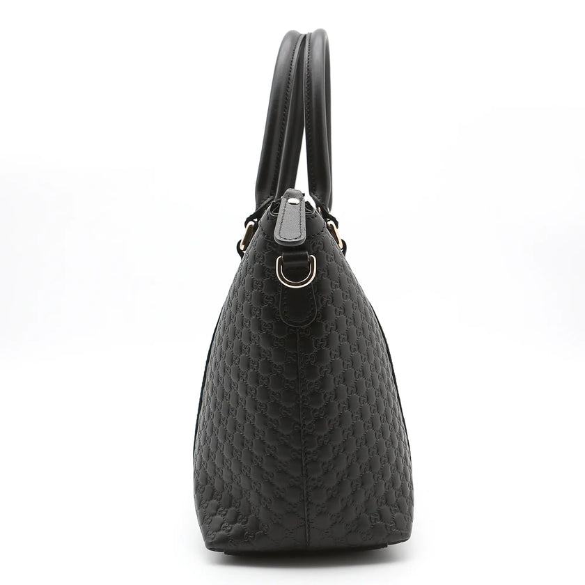 Borsa a mano Gucci mini shopper pelle Guccissima nera