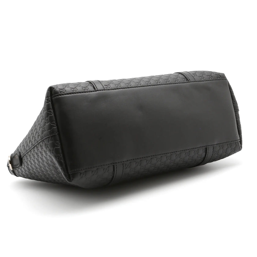 Borsa a mano Gucci mini shopper pelle Guccissima nera