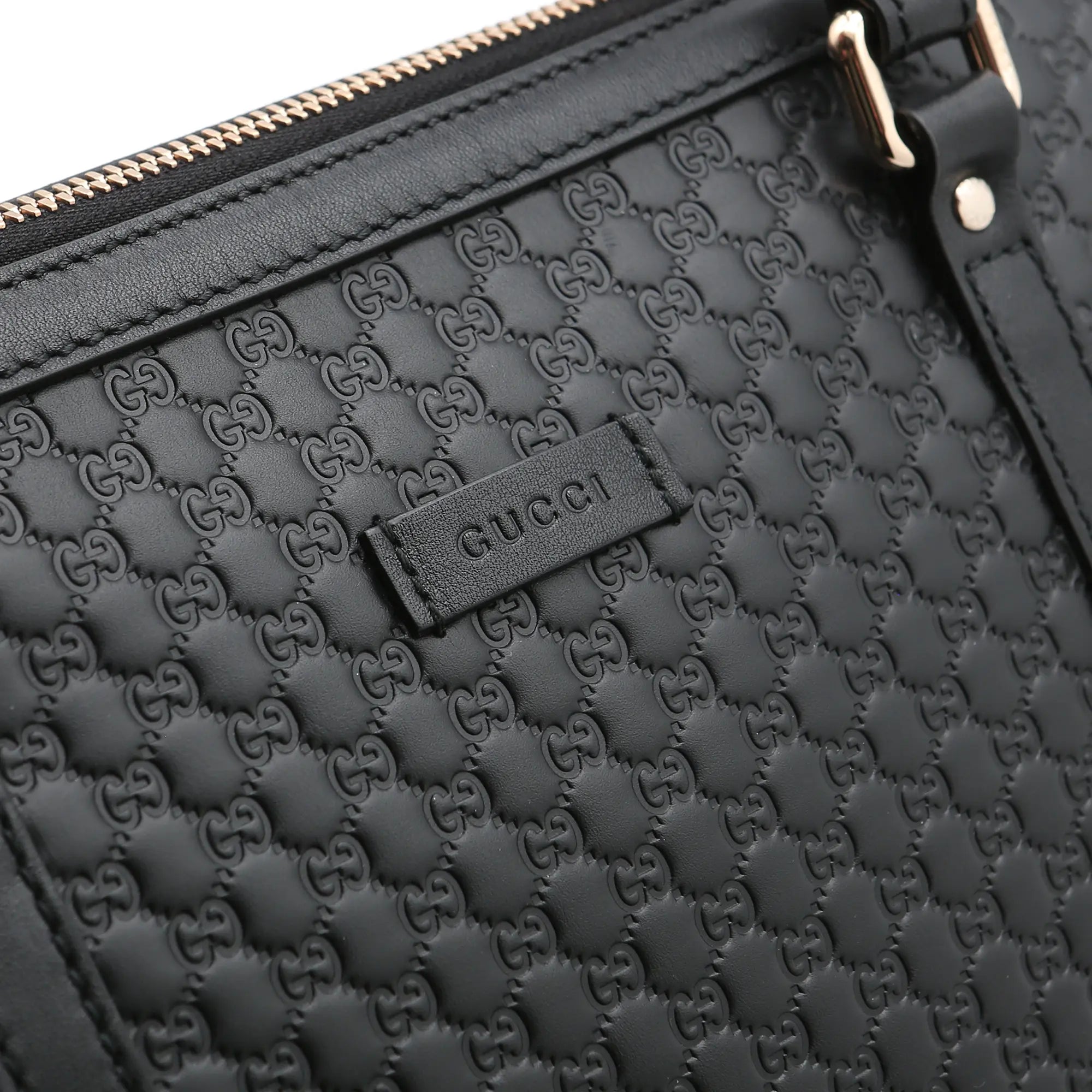 Borsa a mano Gucci mini shopper pelle Guccissima nera