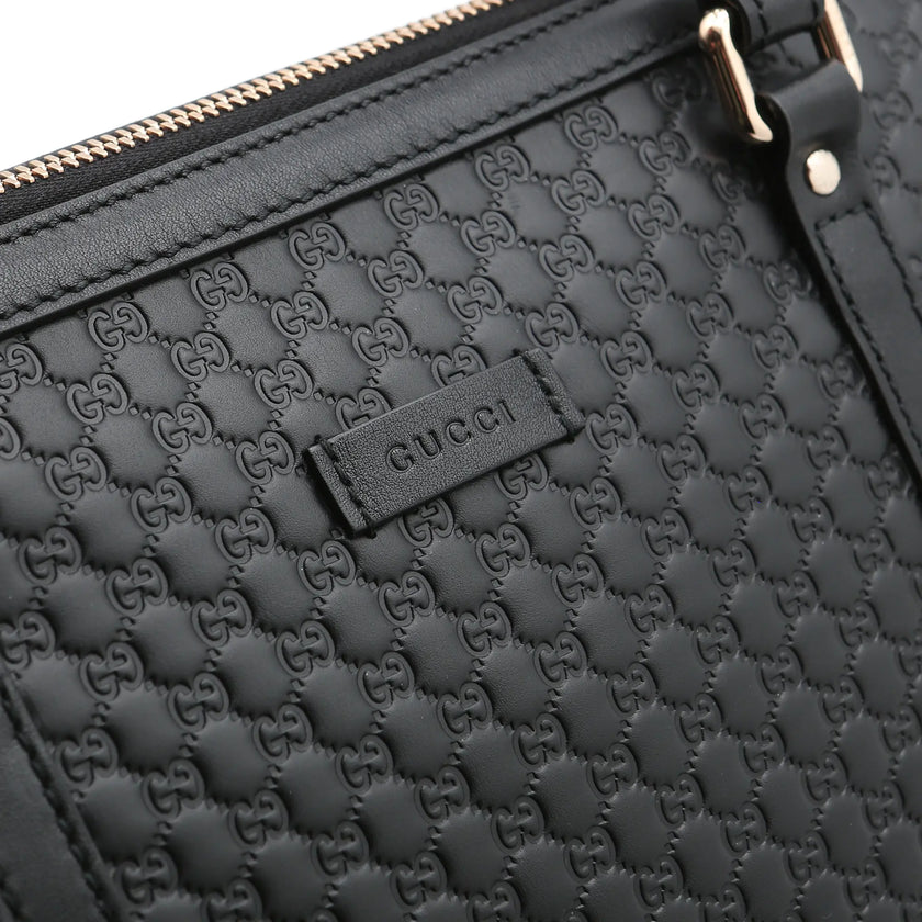 Borsa a mano Gucci mini shopper pelle Guccissima nera