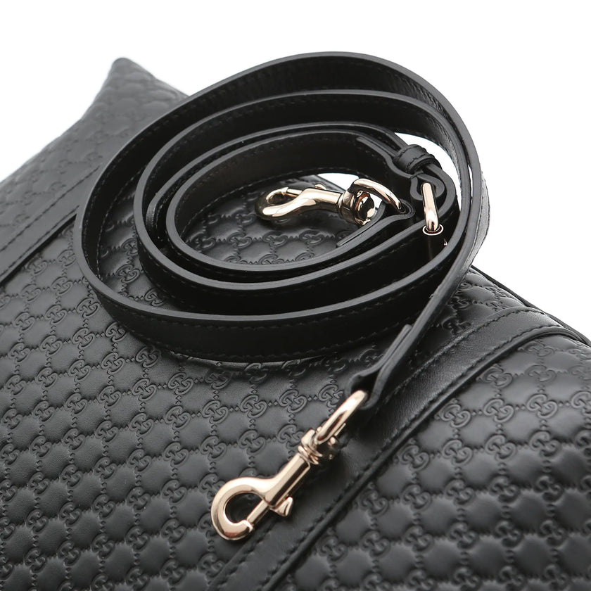 Borsa a mano Gucci mini shopper pelle Guccissima nera