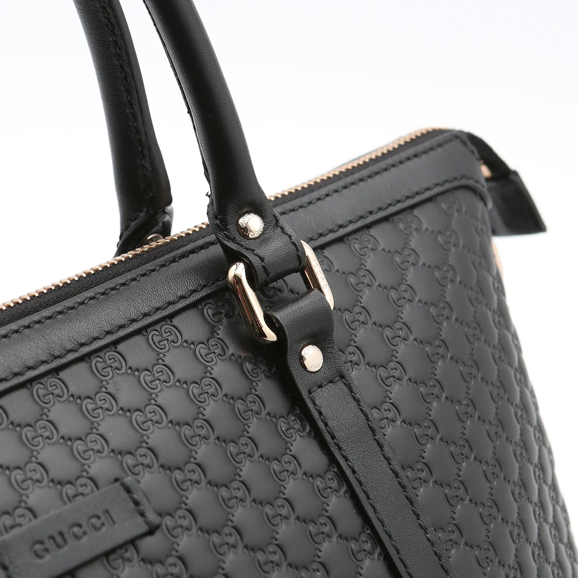 Borsa a mano Gucci mini shopper pelle Guccissima nera