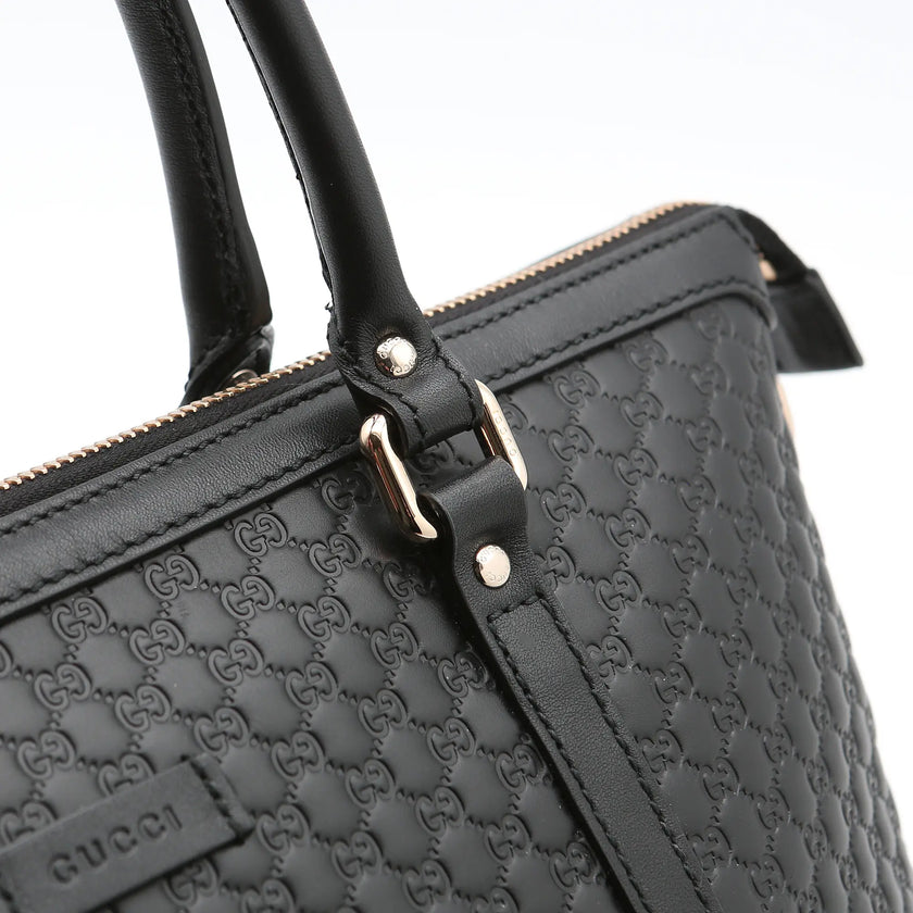 Borsa a mano Gucci mini shopper pelle Guccissima nera