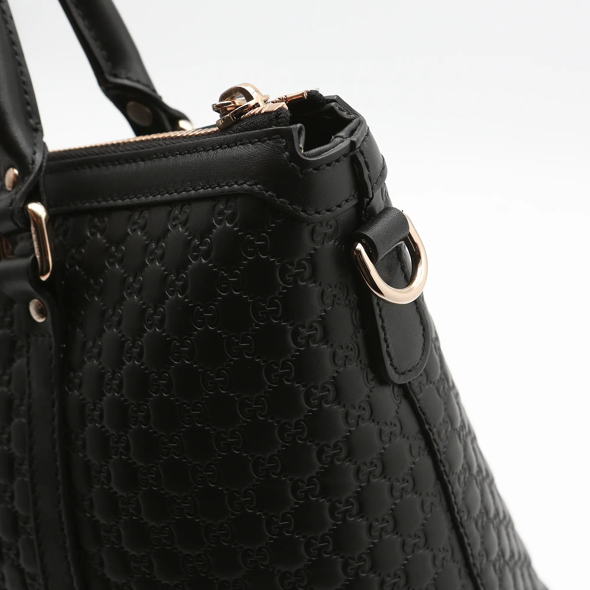 Borsa a mano Gucci mini shopper pelle Guccissima nera