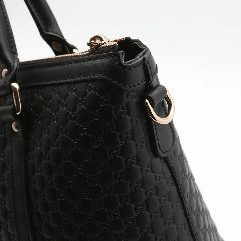 Borsa a mano Gucci mini shopper pelle Guccissima nera