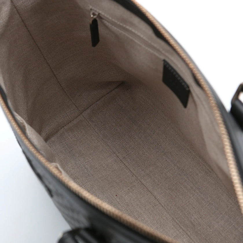 Borsa a mano Gucci mini shopper pelle Guccissima nera