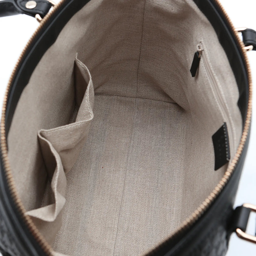 Borsa a mano Gucci mini shopper pelle Guccissima nera