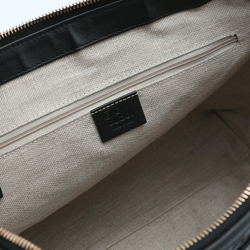 Borsa a mano Gucci mini shopper pelle Guccissima nera