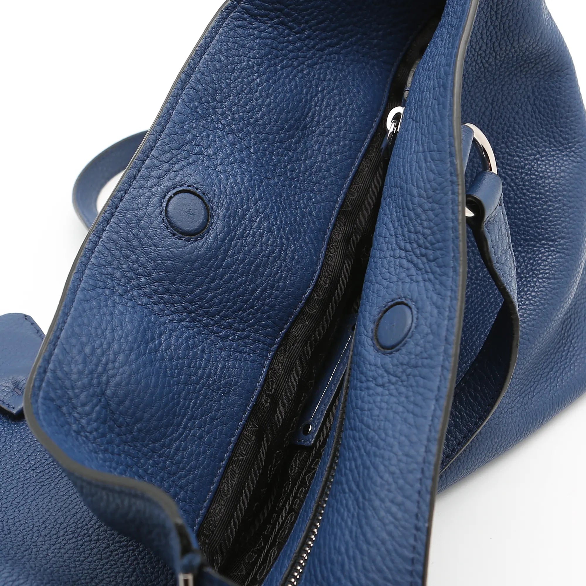 Borsa a spalla Prada vitello  Phenix in pelle blu
