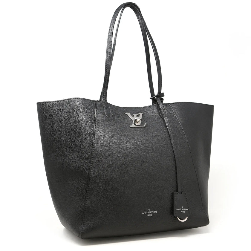 Borsa a spalla Louis Vuitton Lockme pelle nera