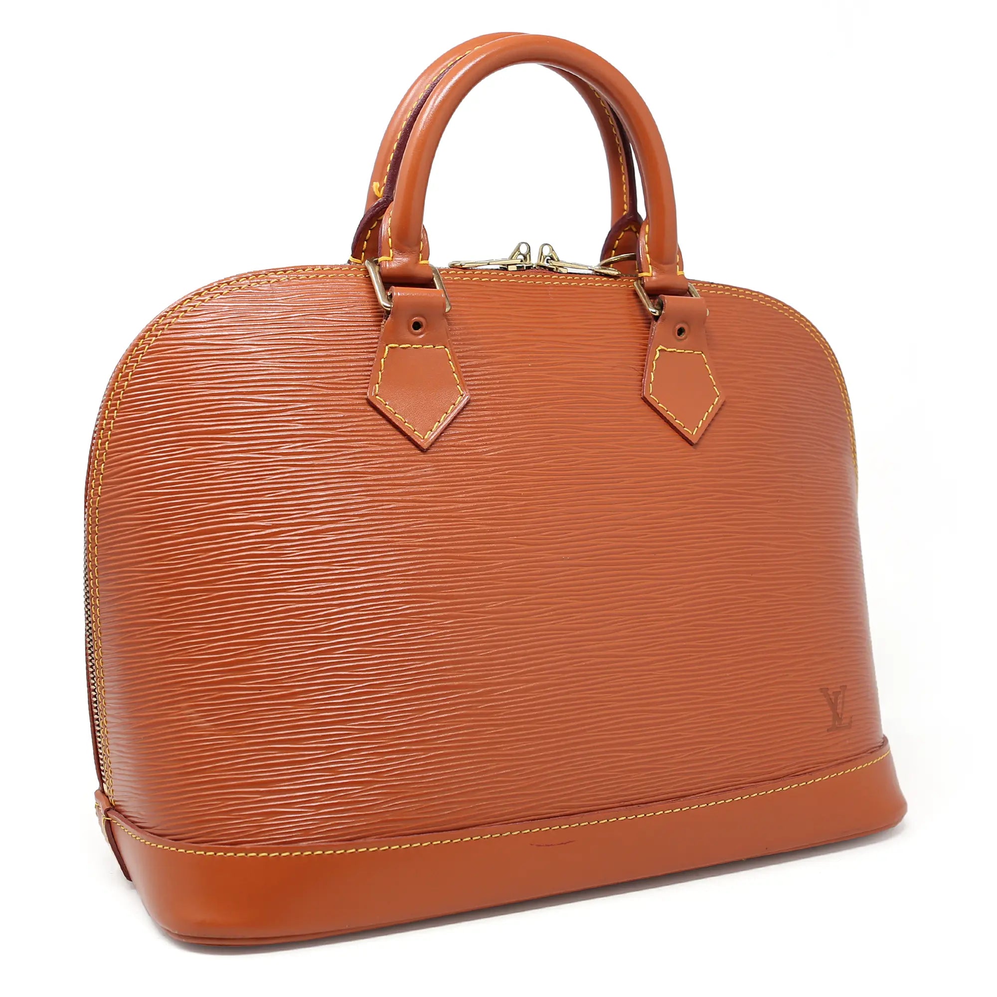 Borsa a mano Louis Vuitton Alma pelle EPI cognac