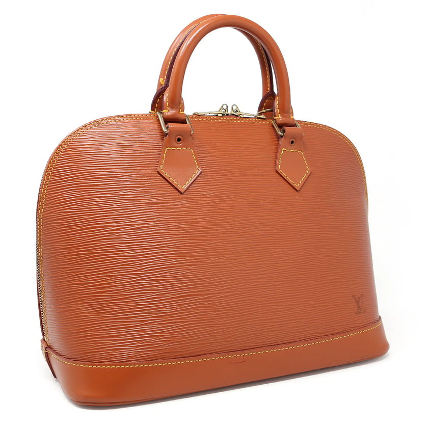 Borsa a mano Louis Vuitton Alma pelle EPI cognac
