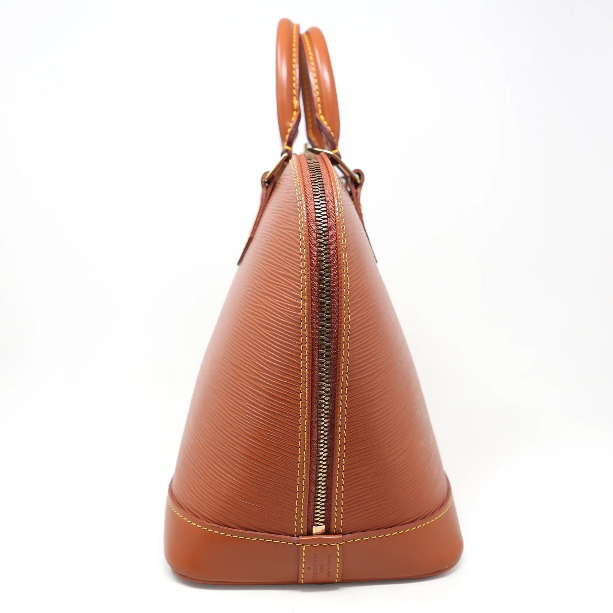 Borsa a mano Louis Vuitton Alma pelle EPI cognac