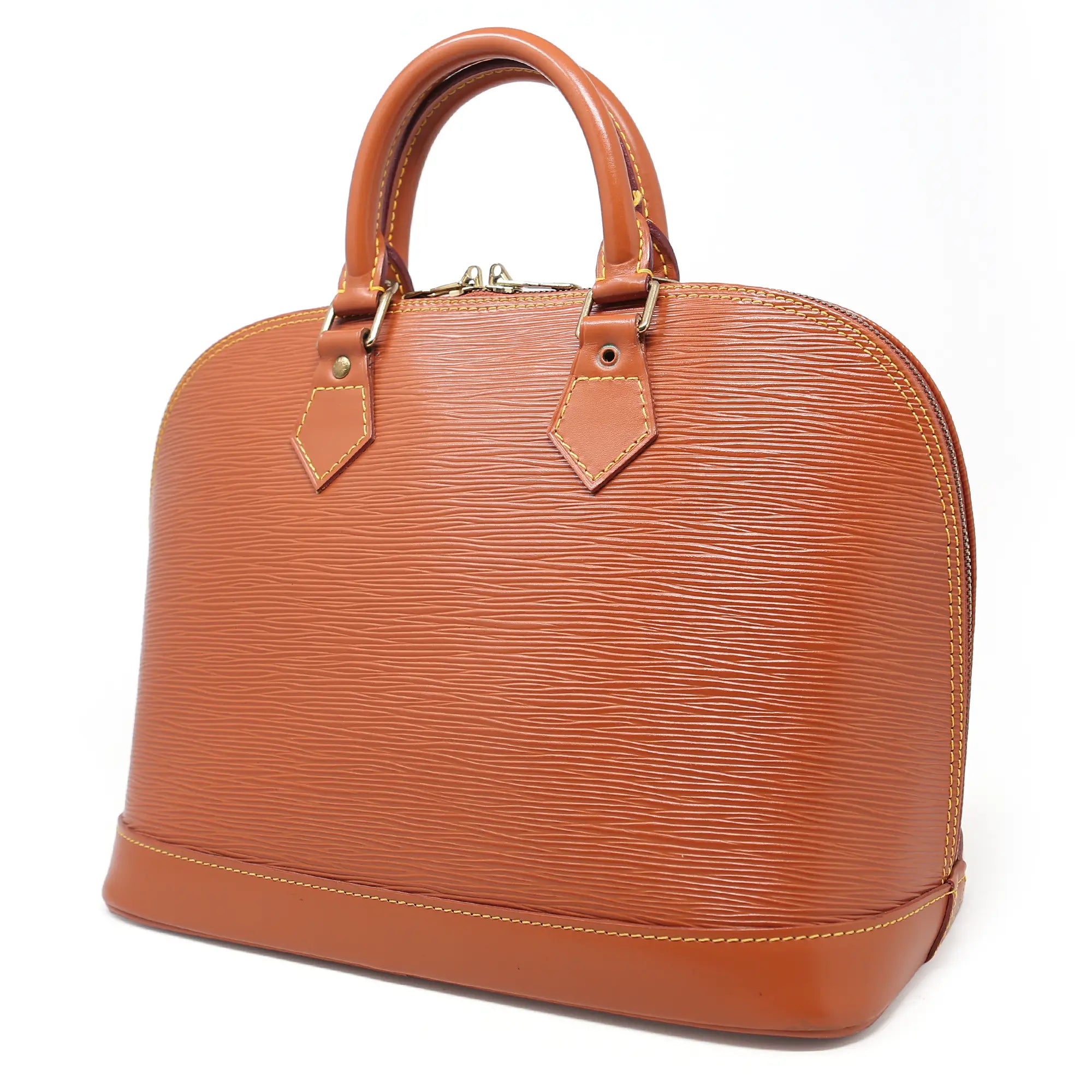 Borsa a mano Louis Vuitton Alma pelle EPI cognac