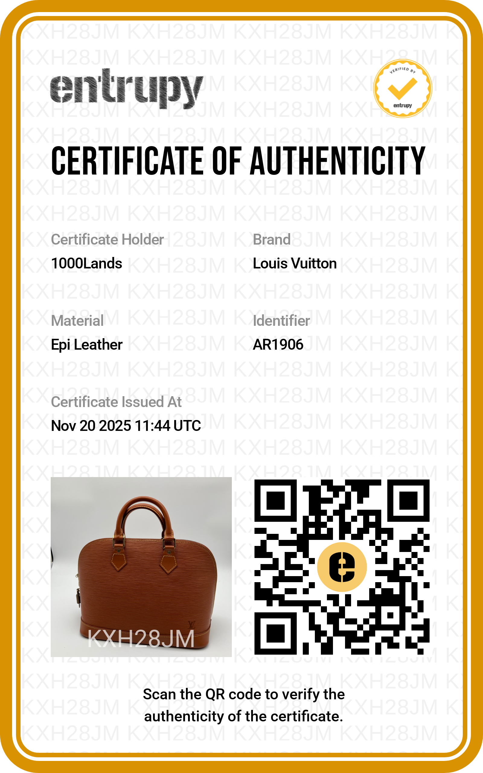 Borsa a mano Louis Vuitton Alma pelle EPI cognac