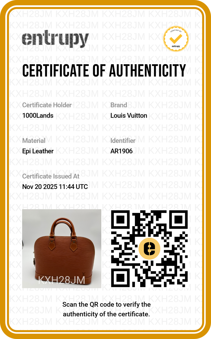 Borsa a mano Louis Vuitton Alma pelle EPI cognac