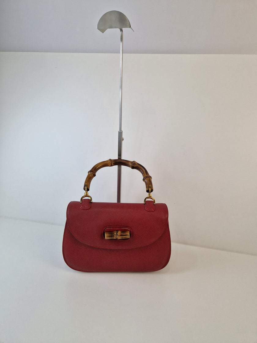 Gucci Handtasche aus rotem Leder „Bamboo 1947“