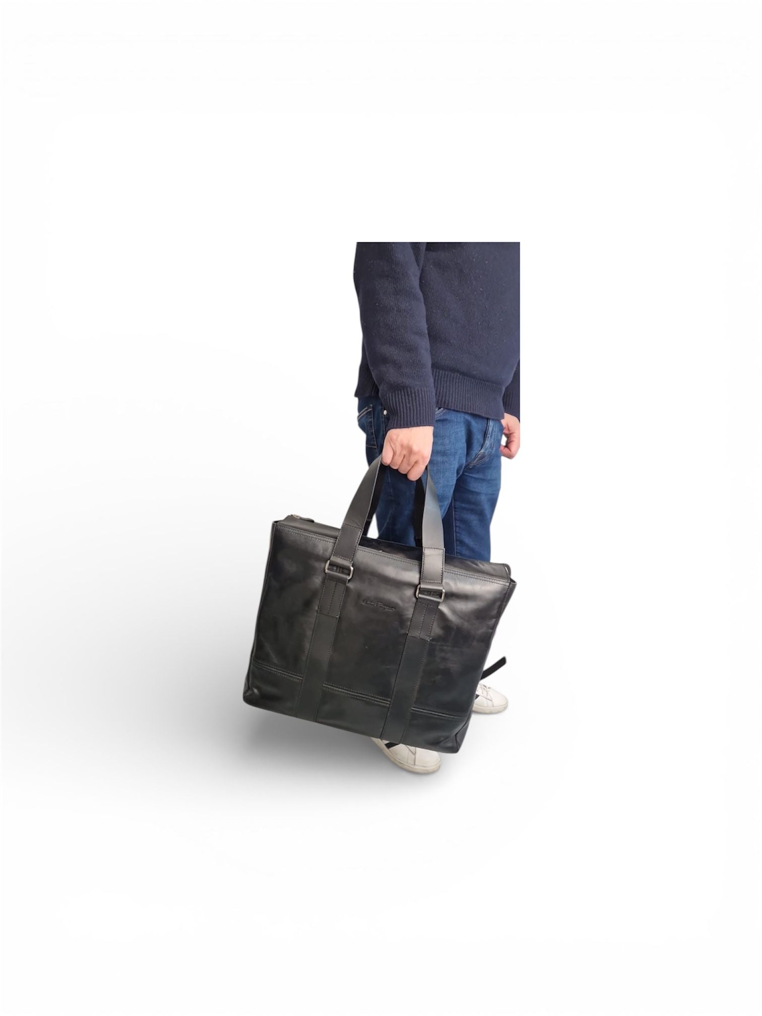 Borsone a tracolla Salvatore Ferragamo nero in pelle