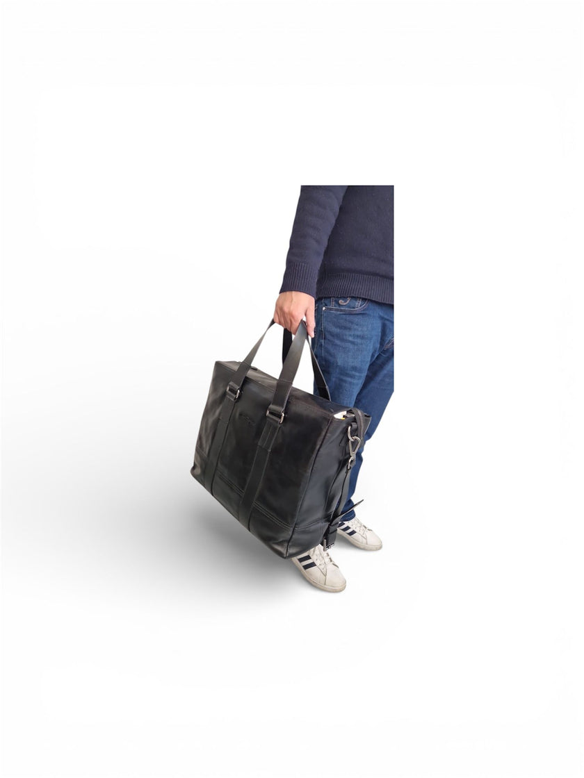 Borsone a tracolla Salvatore Ferragamo nero in pelle