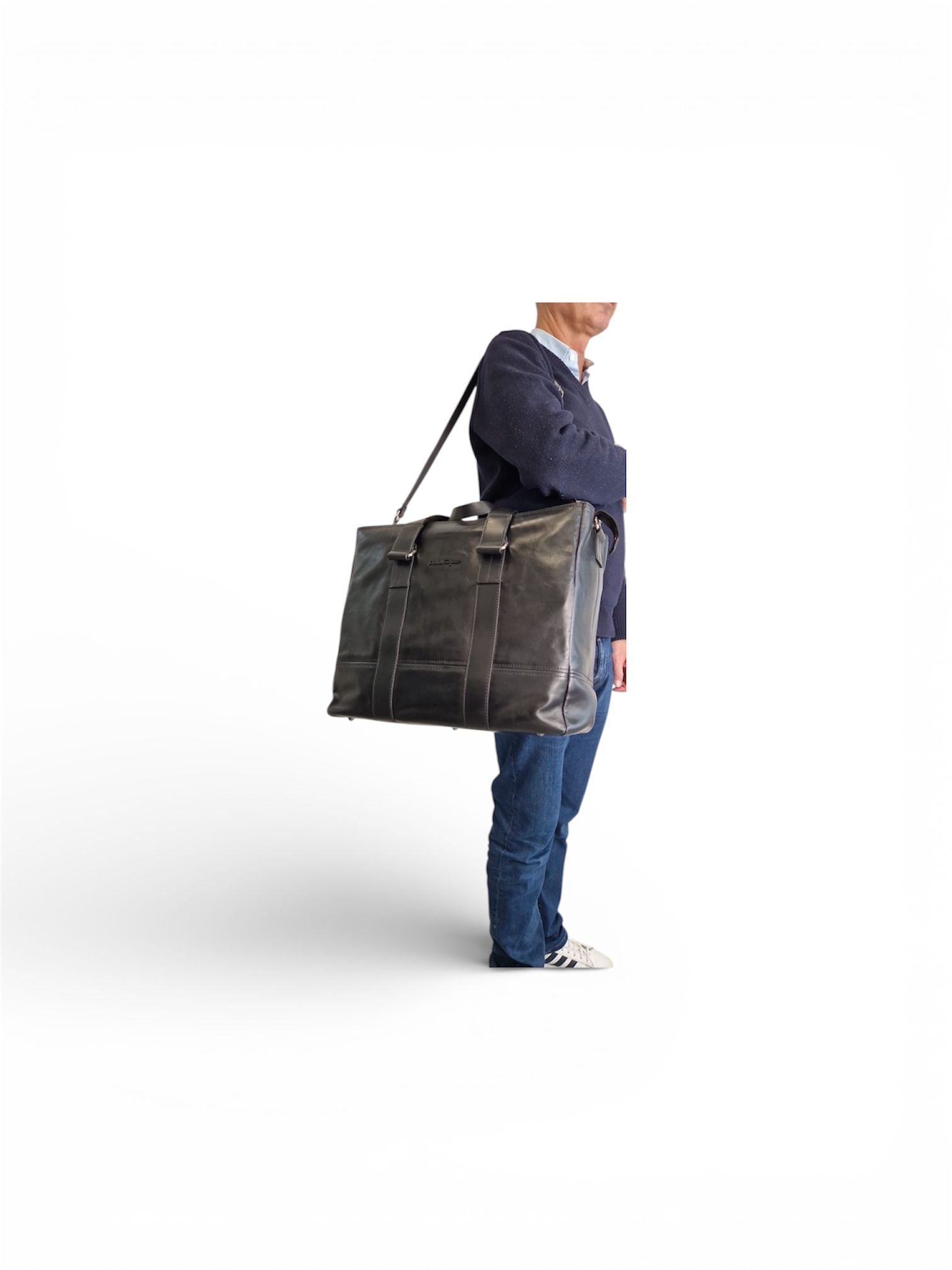 Borsone a tracolla Salvatore Ferragamo nero in pelle