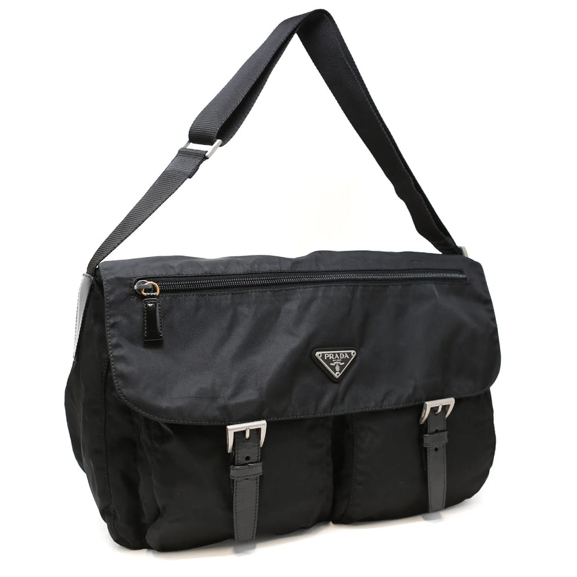 Borsa a tracolla Prada nylon nero