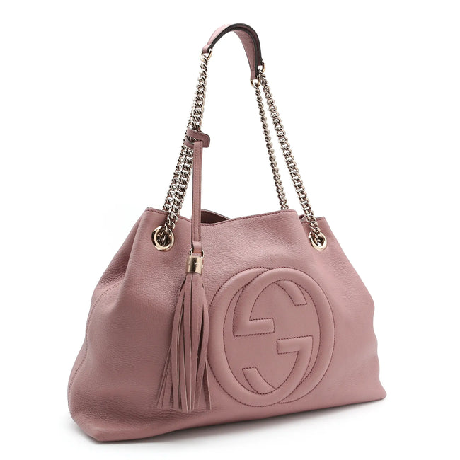 Borsa a mano Gucci Soho pelle cipria