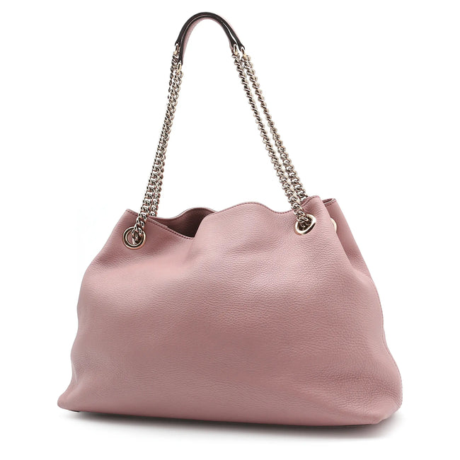 Borsa a mano Gucci Soho pelle cipria