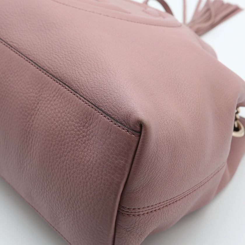 Borsa a mano Gucci Soho pelle cipria