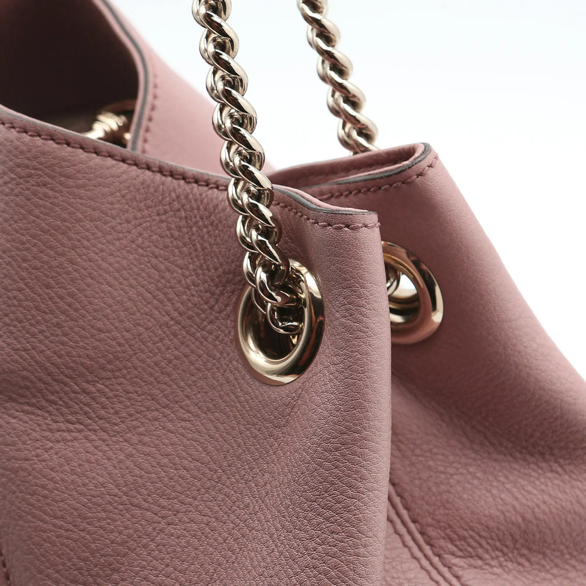 Borsa a mano Gucci Soho pelle cipria