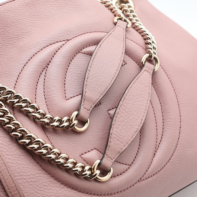 Borsa a mano Gucci Soho pelle cipria