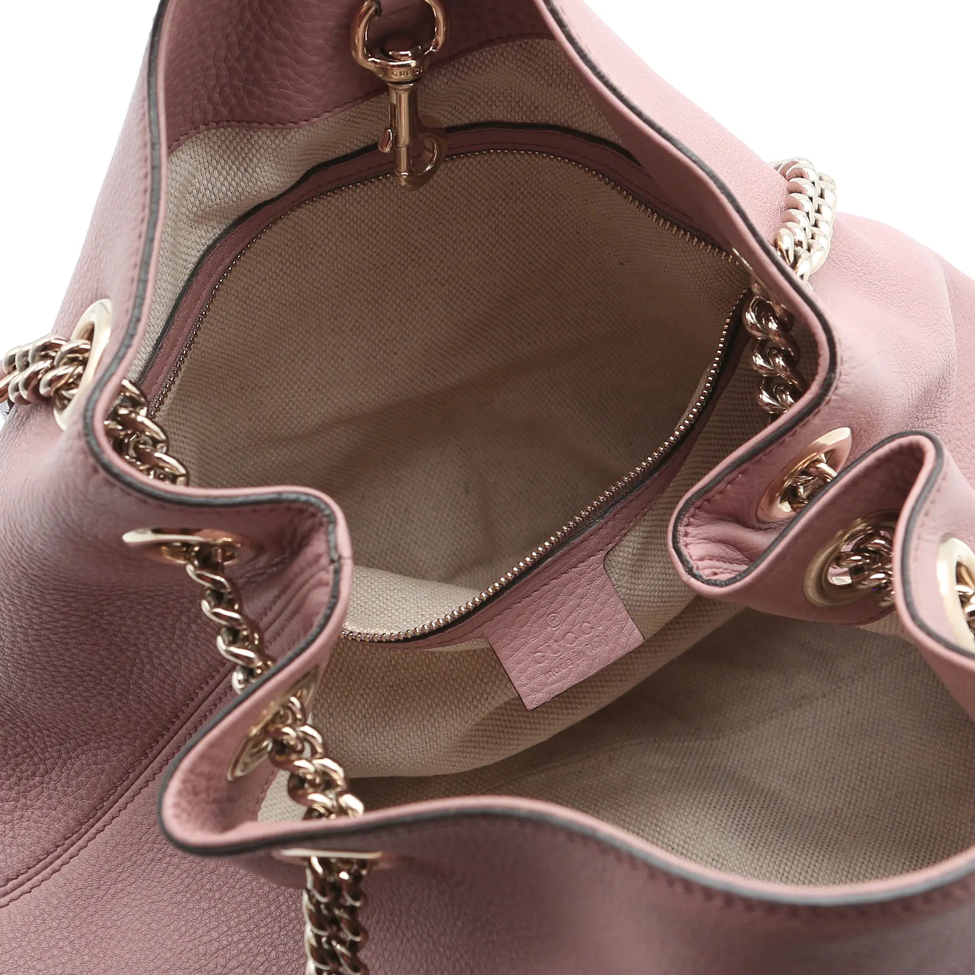 Borsa a mano Gucci Soho pelle cipria