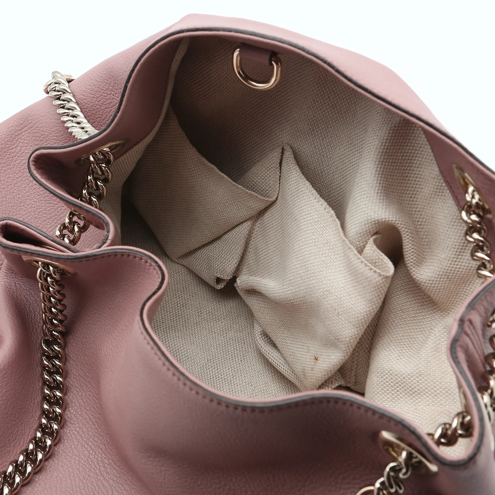 Borsa a mano Gucci Soho pelle cipria