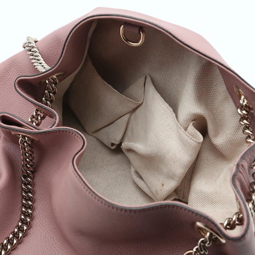 Borsa a mano Gucci Soho pelle cipria