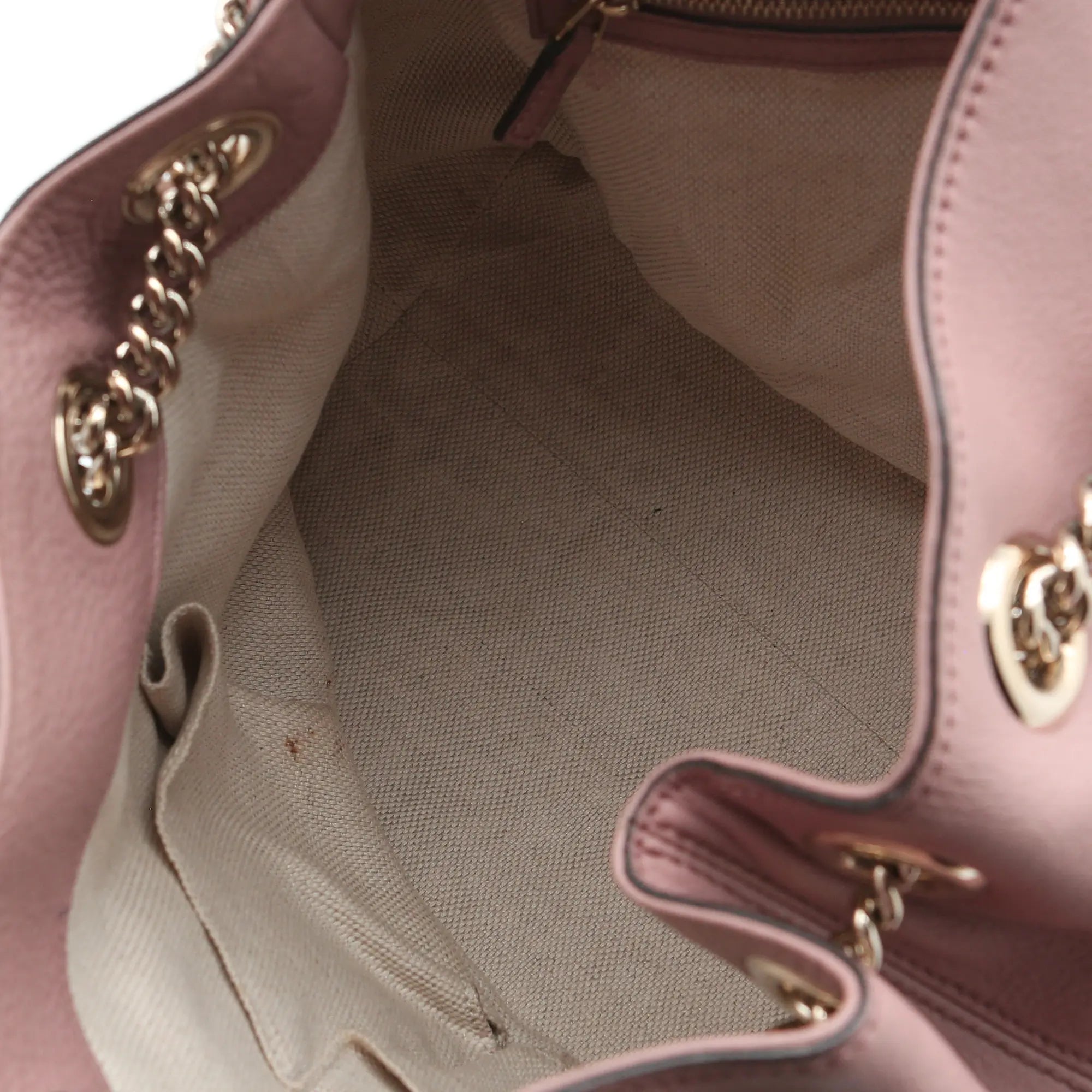 Borsa a mano Gucci Soho pelle cipria