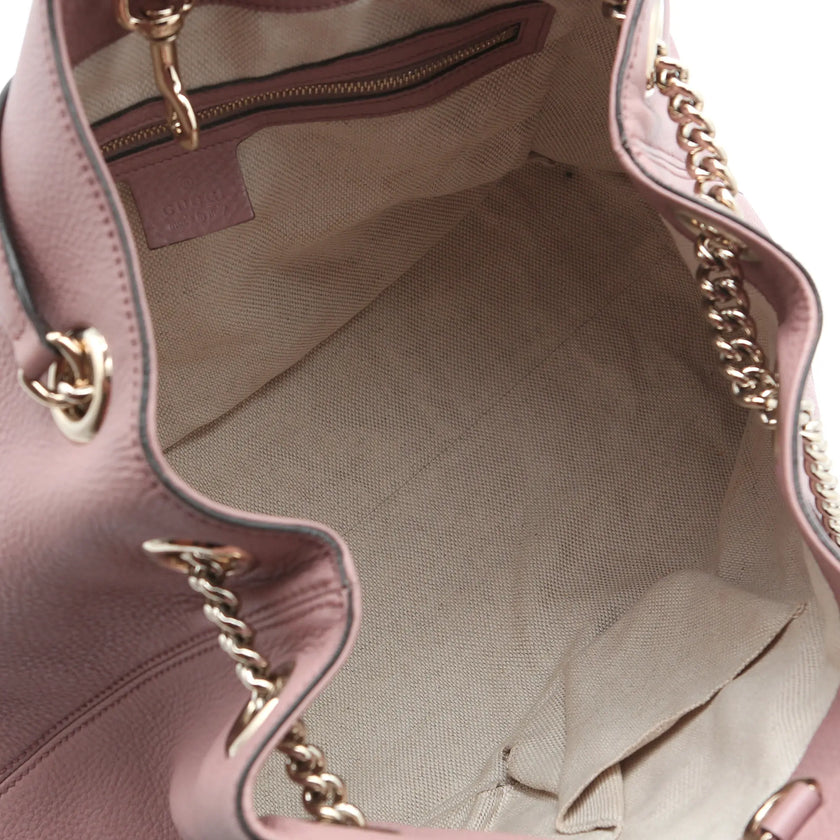 Borsa a mano Gucci Soho pelle cipria