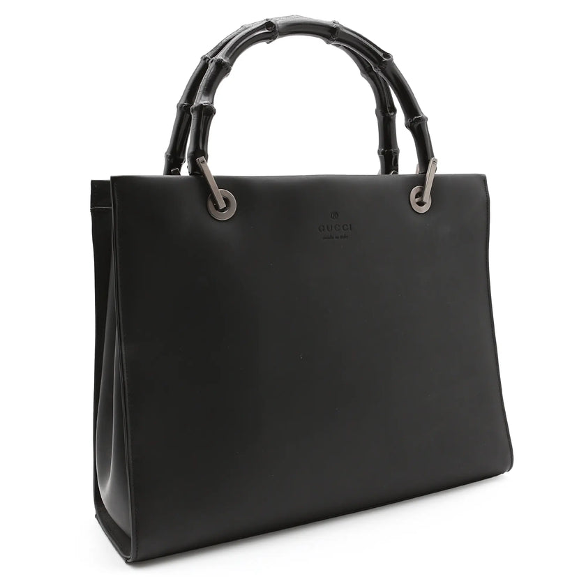 Borsa a mano Gucci Bamboo nera