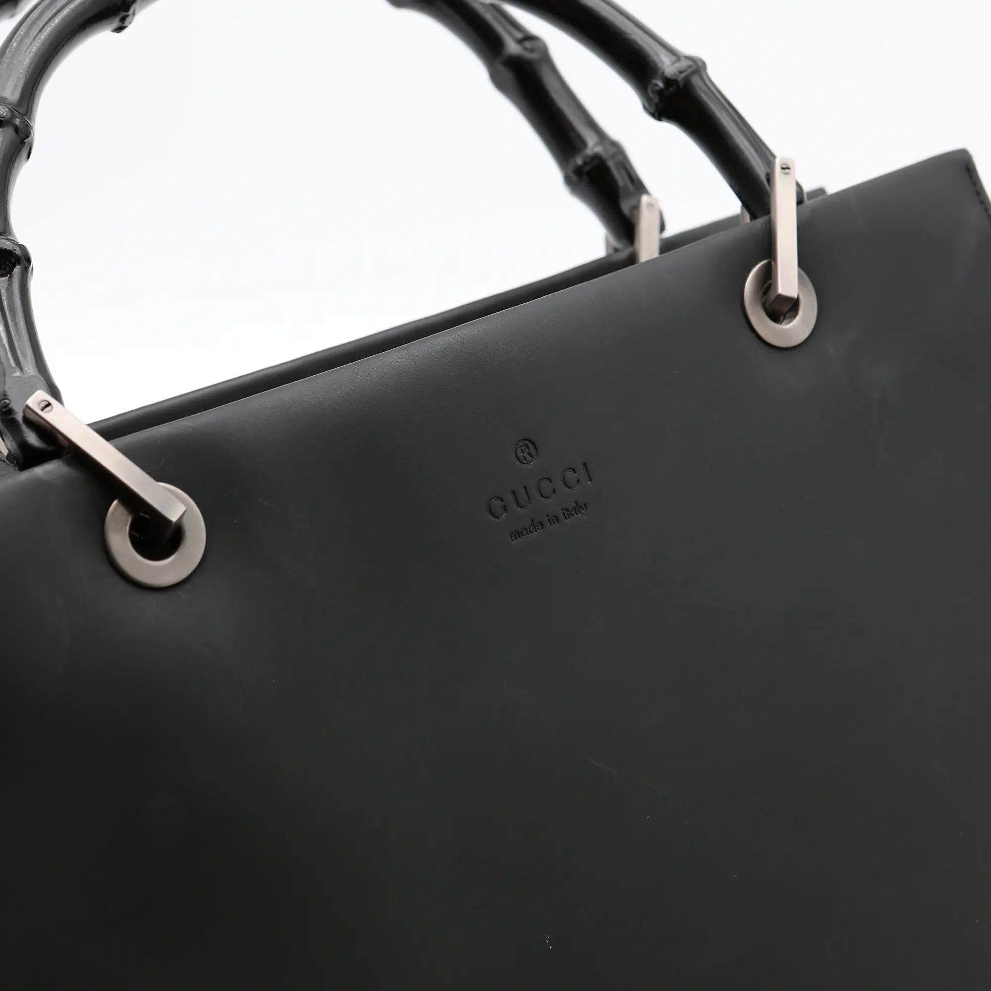 Borsa a mano Gucci Bamboo nera