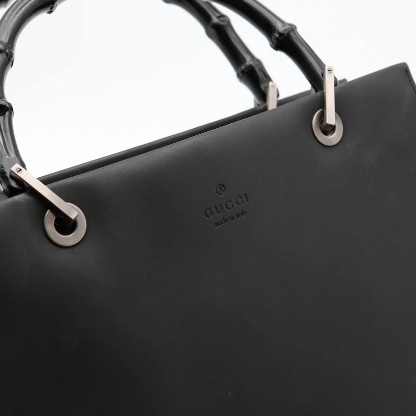 Borsa a mano Gucci Bamboo nera