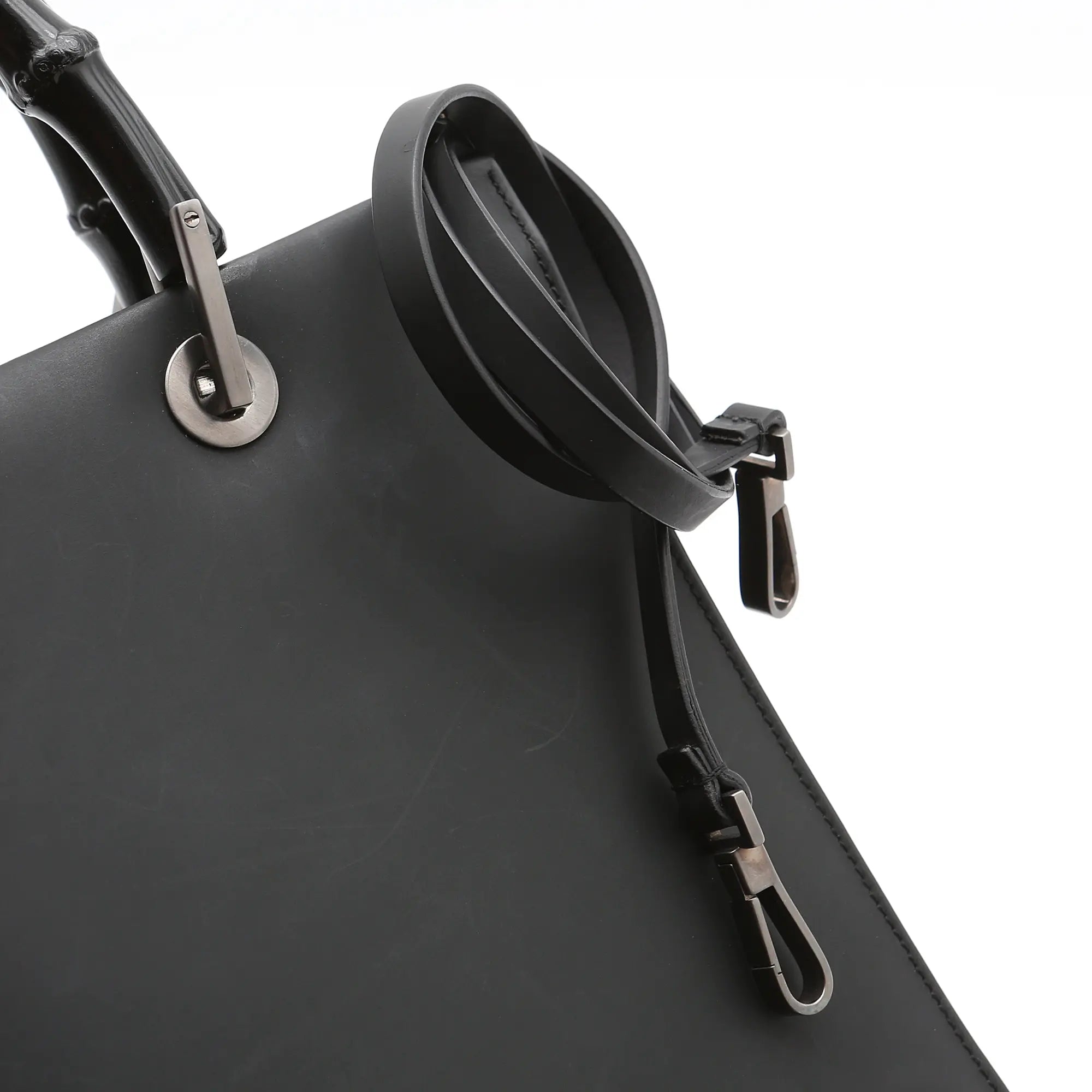 Borsa a mano Gucci Bamboo nera