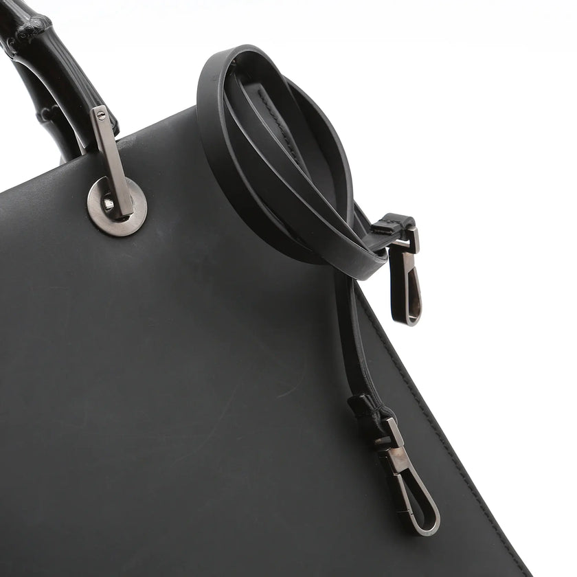 Borsa a mano Gucci Bamboo nera