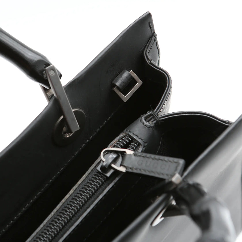 Borsa a mano Gucci Bamboo nera