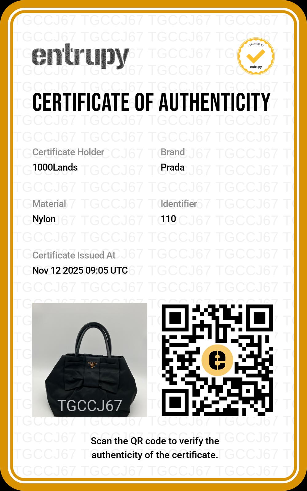 Prada Nylon-Handtasche mit schwarzer Schleife