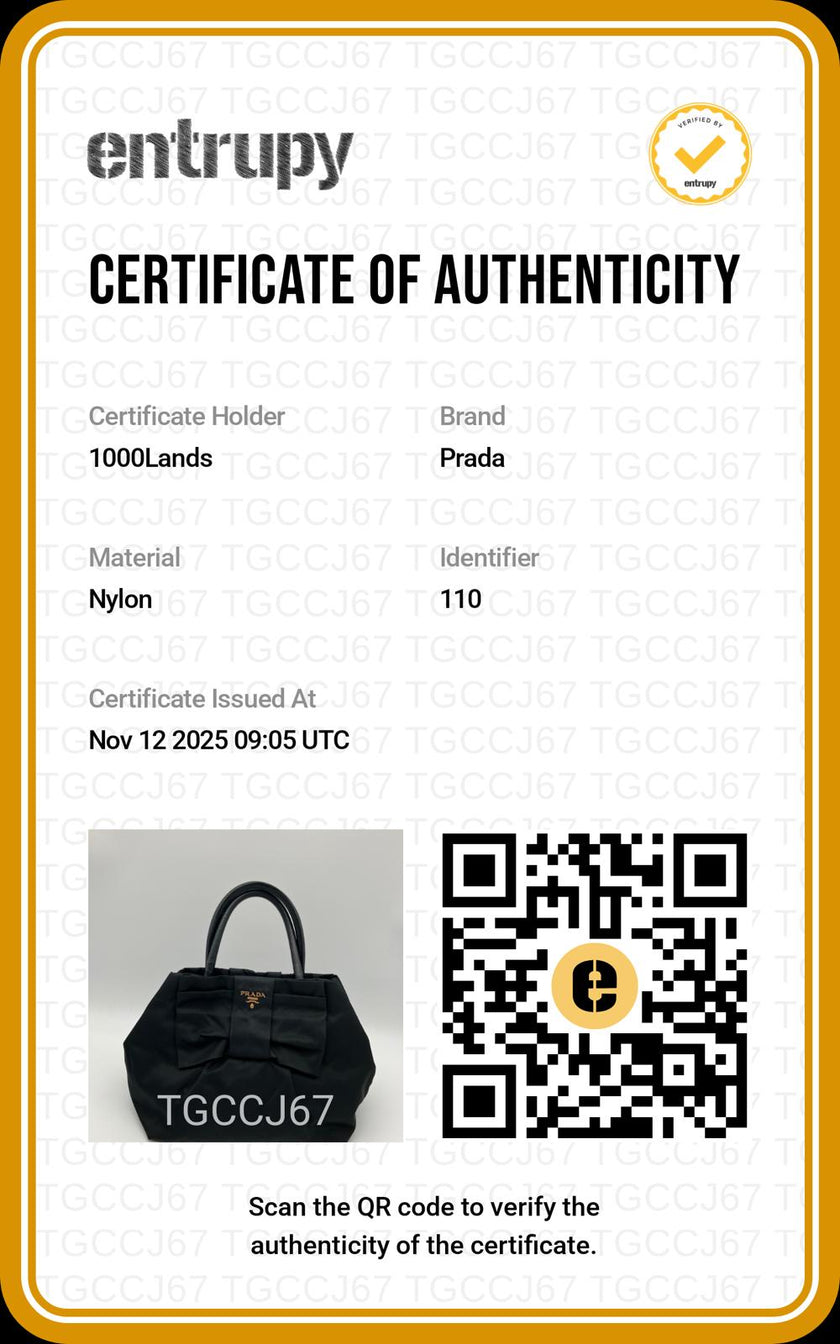 Prada Nylon-Handtasche mit schwarzer Schleife