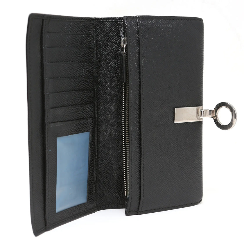 Bulgari black leather wallet