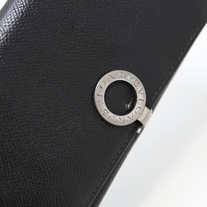 Bulgari black leather wallet