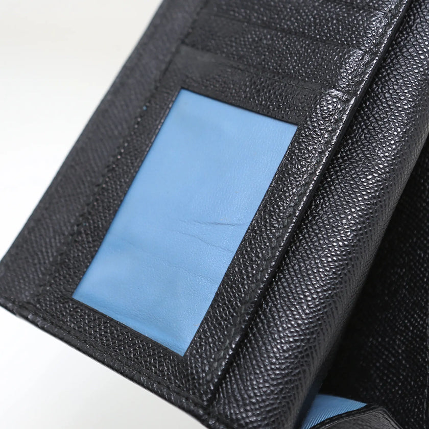 Bulgari black leather wallet
