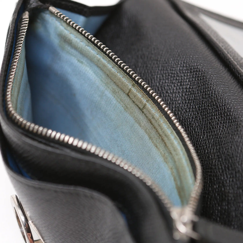 Bulgari black leather wallet