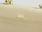 Borsa a mano Gucci anni '90 in pelle e tessuto beige